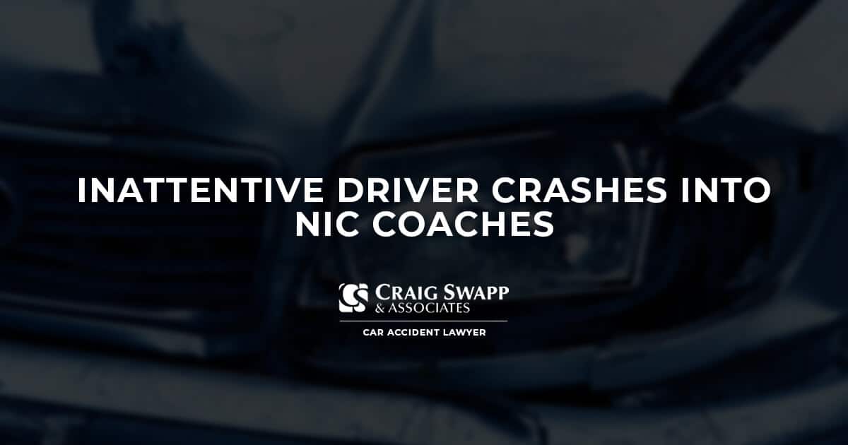 Inattentive Driver Crashes into NIC Coaches